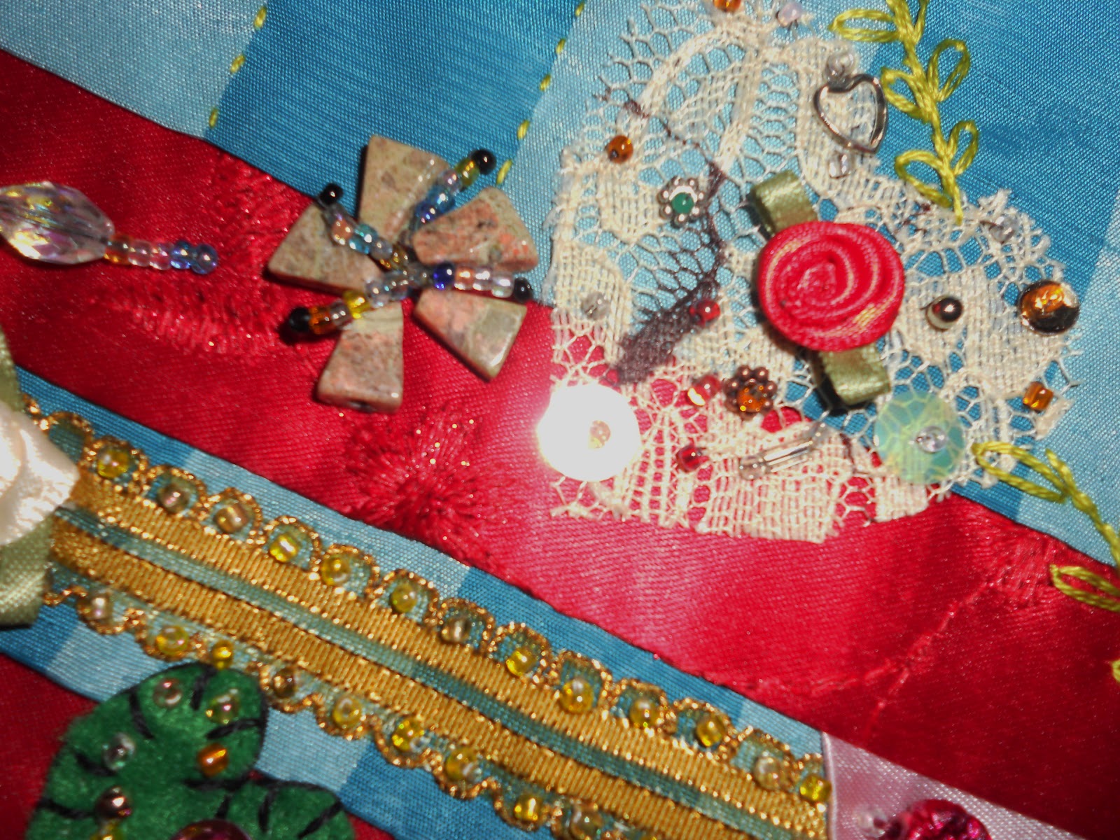 JUDYS FIBER ART Crazy Quilt Block