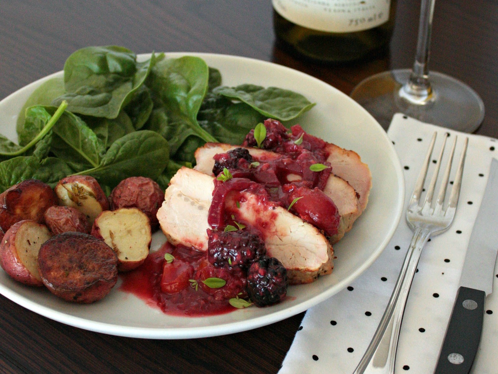 Pork Tenderloin with BlackberryTomato Sauce Apple A Day
