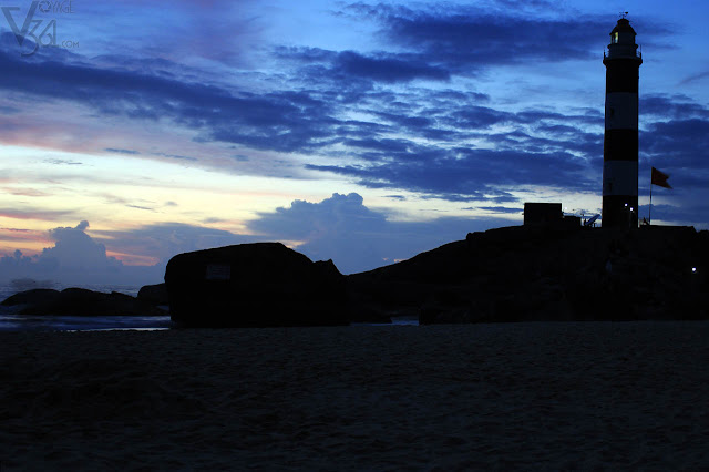 Colorful painted sky during sunset at the Kapu Beach