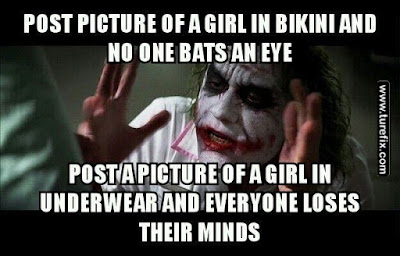 Post Picture of A Girl in Bikini, Batman Movie Quote, Bats an eye, The Joker