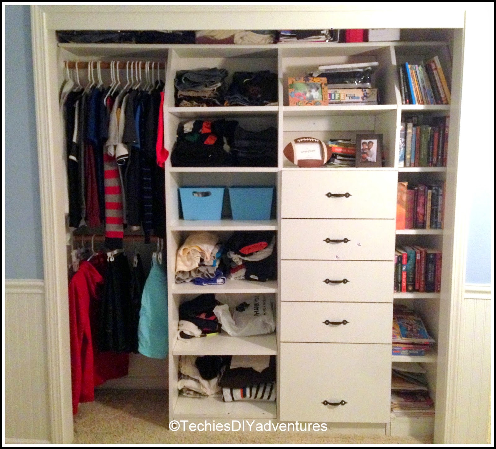 Techie S Diy Adventures Son S Bedroom Closet Makeover