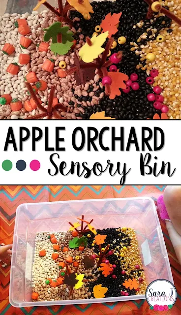 Ideas for using sensory bins throughout the year. Includes bins for fall, winter, spring, summer and bins you can use all year long with toddlers, preschoolers and kindergarteners.
