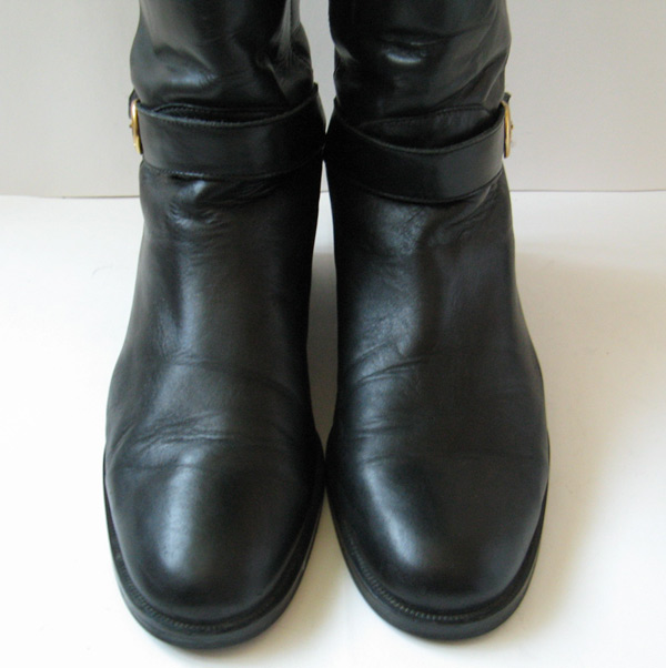 TALL BLACK COACH RIDING BOOTS LEATHER BLACK BOOTS SIZE 10