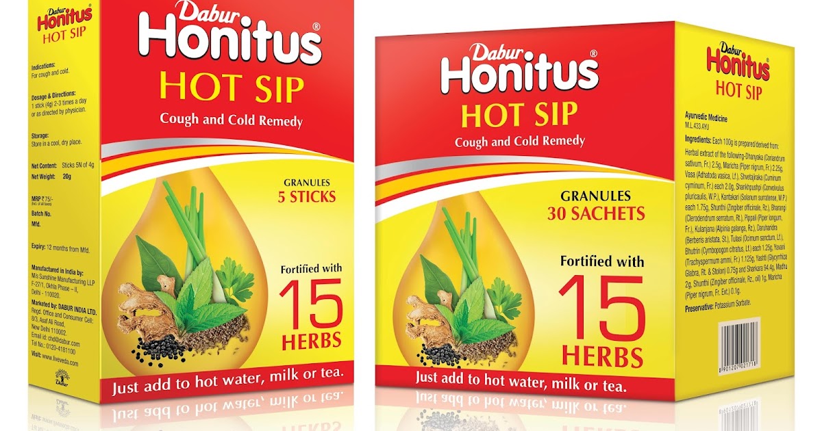 Dabur Honitus syrup Power of Ayurveda for cough relief in a sachet