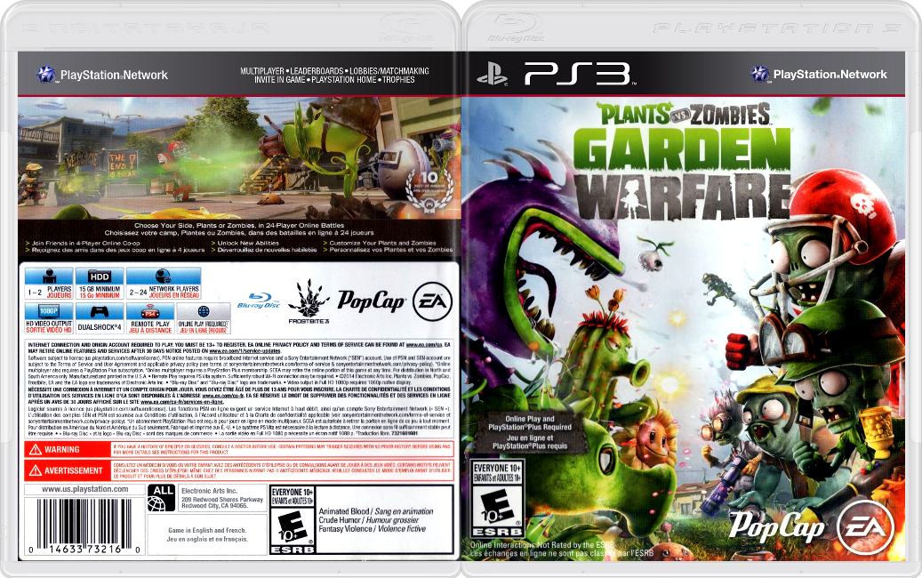 PSNPLAY3 Plants Vs. Zombies Garden Warfare PS3/PSN DOWNLOAD. PKG + RAP.
