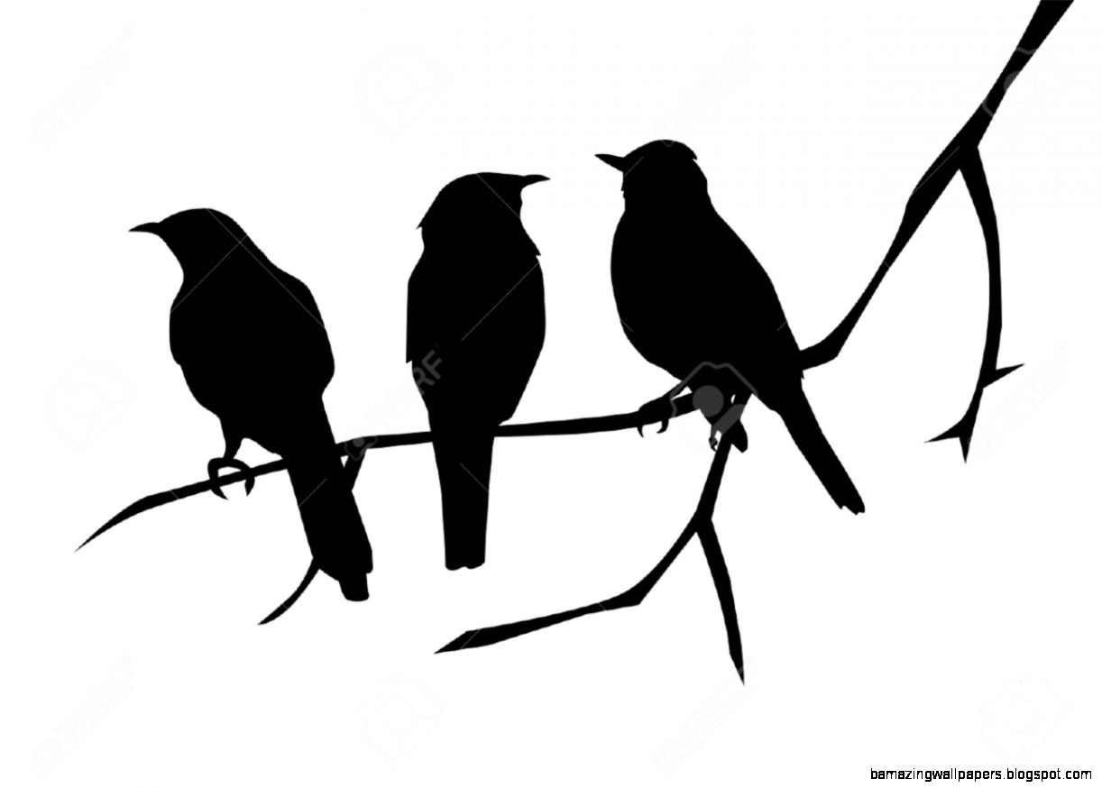 Two Birds On A Branch Silhouette