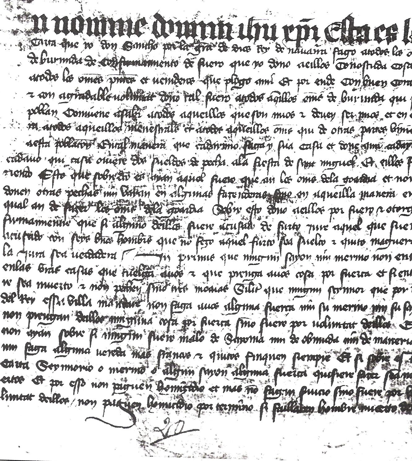 Textos Históricos Navarros Burunda 1208 Fuero de Sancho VII el Fuerte