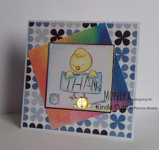 Card using thank you chick digital stamp