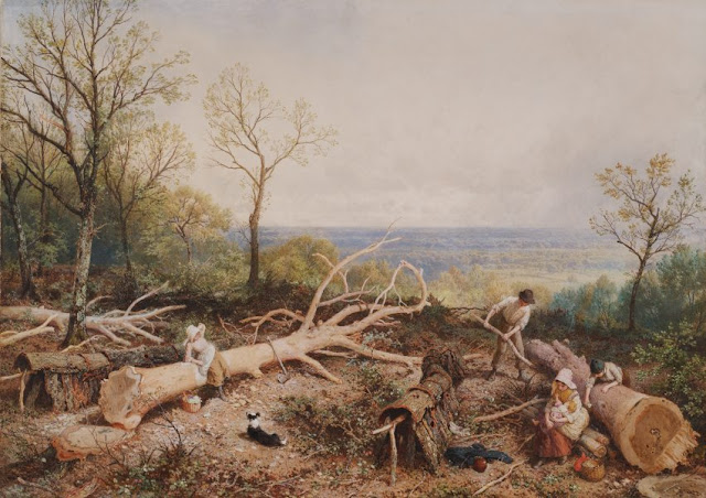 Artwork, XIX century art, watercolours, "Barking, Springtime" by Myles Birket Foster, 1885.