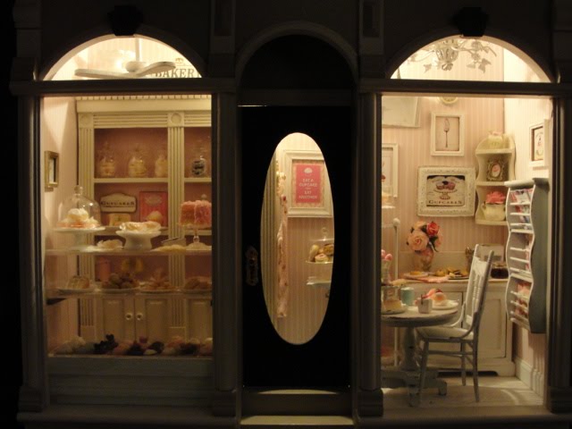 Mini bakery at night