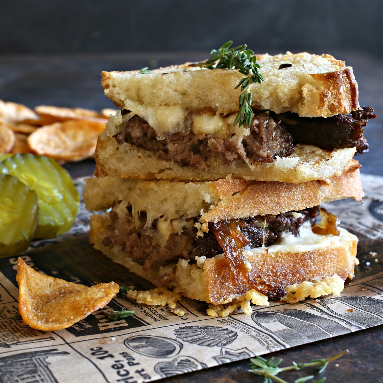 Hungry Couple French Onion Patty Melts