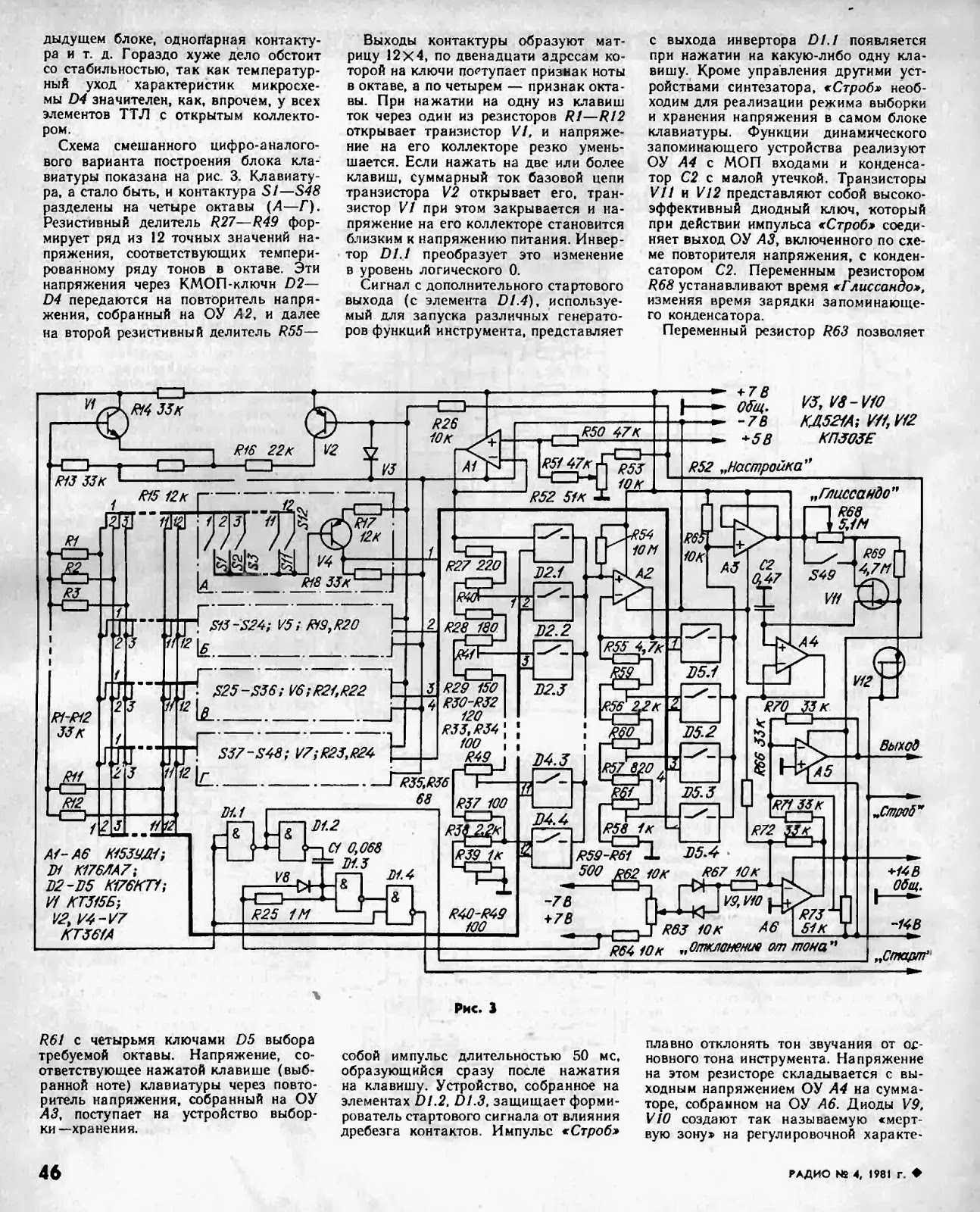 СХЕМОТЕХНИКА СИНТЕЗАТОРОВ,: Узлы ЭМС ( электромузыкального синтезатора)