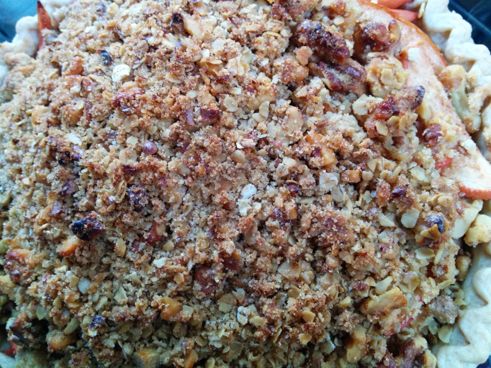 WholeFoodVegan Fuji Apple Pie with Walnut Crumble top