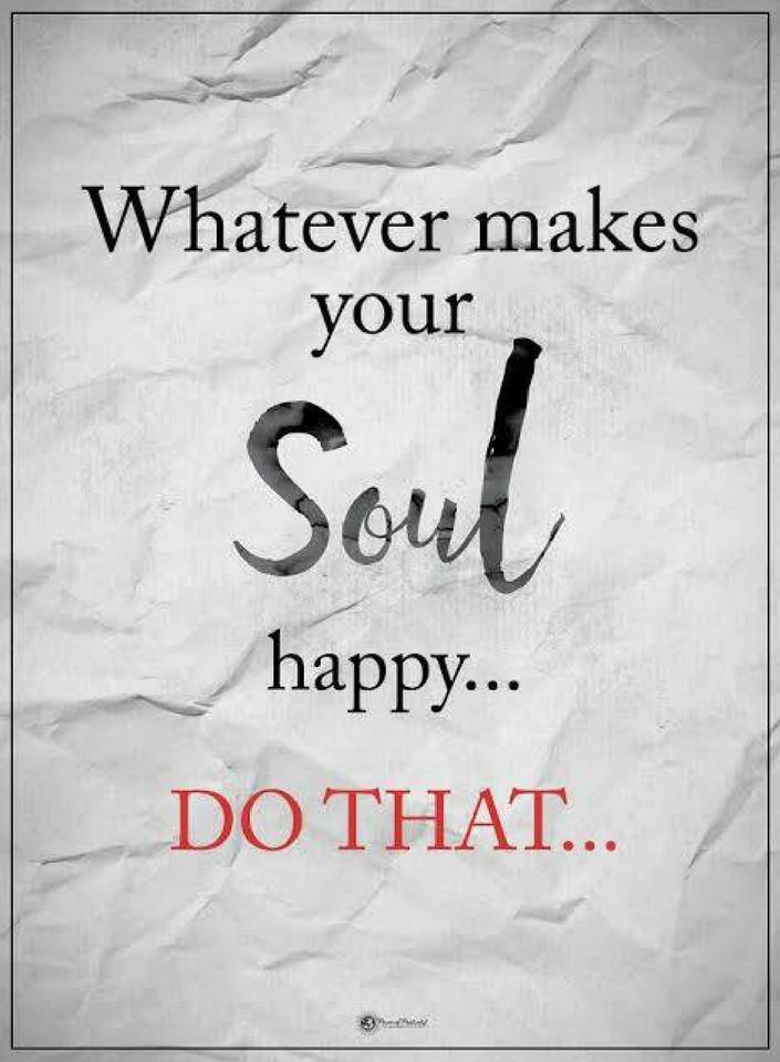 Whatever makes your soul happy do that. Quotes