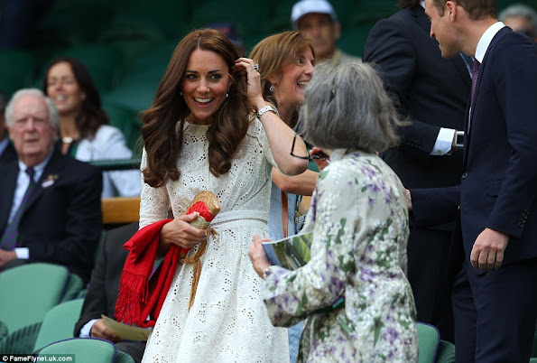 Catherine, Duchess of Cambridge and Prince William attend day nine of the Wimbledon Lawn Tennis Championships at Wimbledon in London