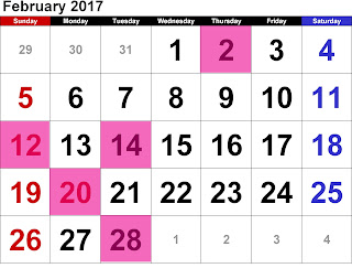 Free Printable Calendar 2017, Landscape Calendar 2017, Free Calendar, Calendarpedia February 2017.