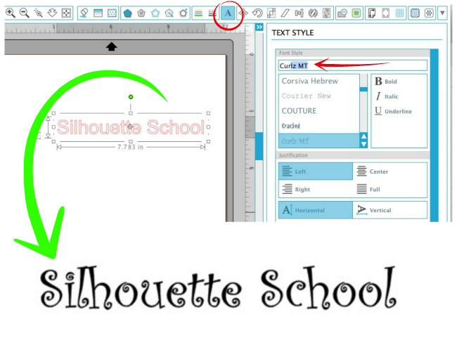Silhouette Studio, Silhouette tutorial, fonts, preview fonts