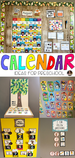 Calendar Ideas for preschool and Kindergarten. Back to School Ideas.