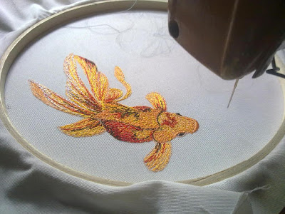 goldfish embroidery art