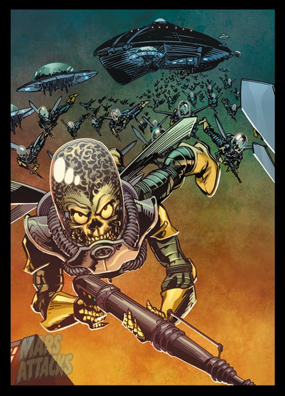 2012 Mars Attacks Heritage New Universe #3 "Readying For War" Trading Card - Collector's Item