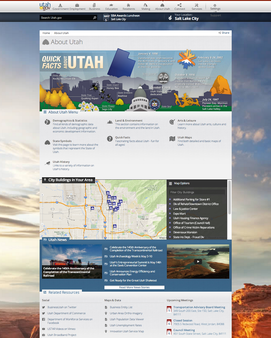 Utah.gov - About Utah page image