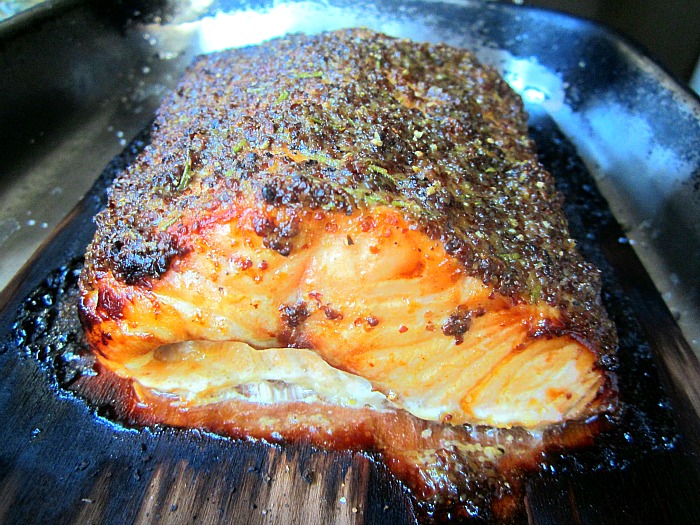 Cedar Plank Salmon w/ Brown Sugar & Mustard