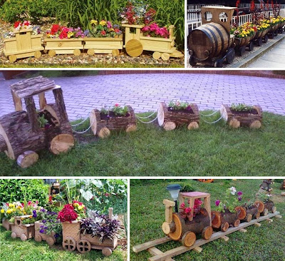 Wooden Train for Garden