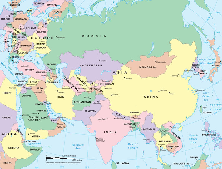 Mapa Polityczna Eurazji