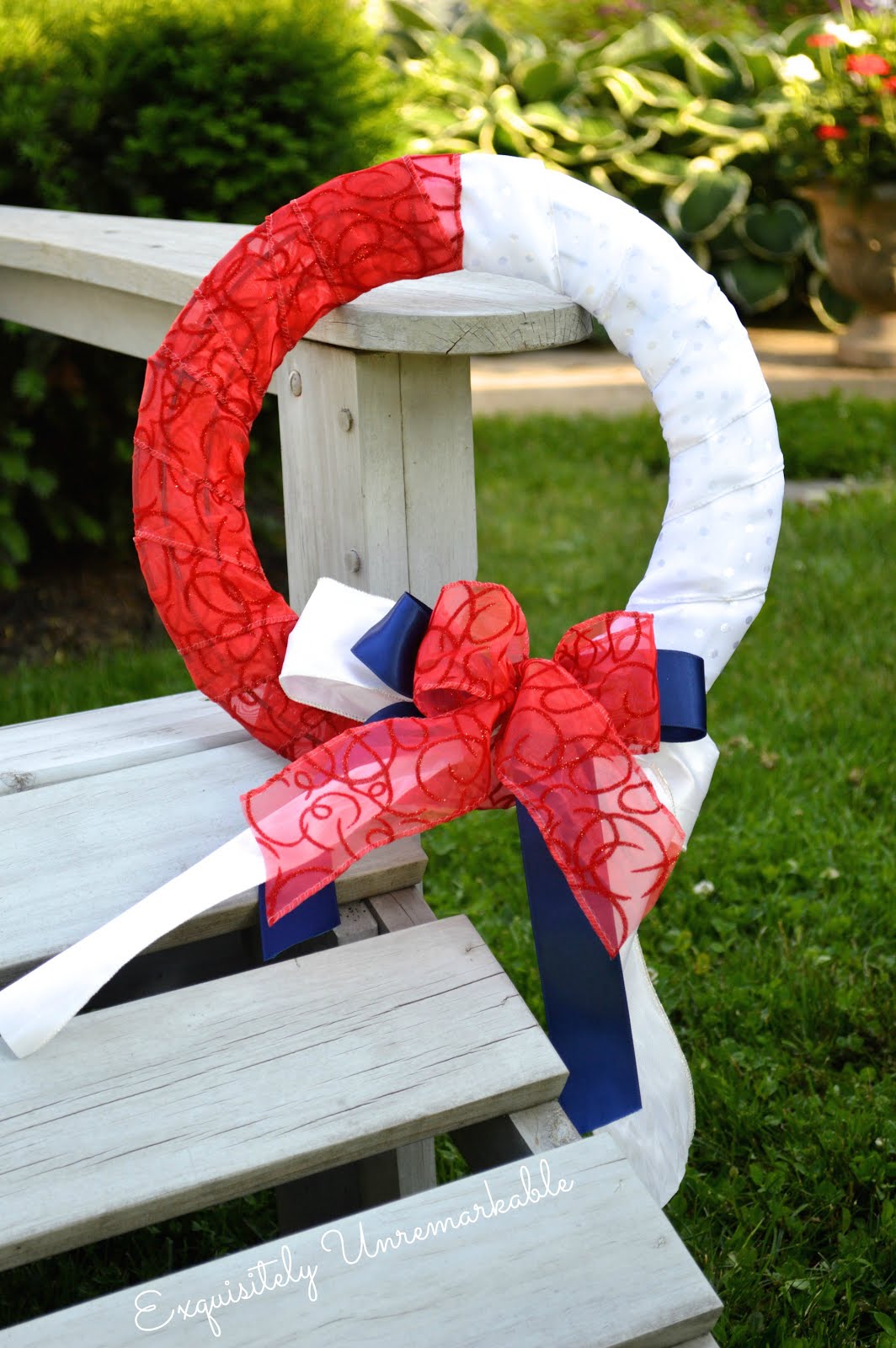 Red white and blue wreath