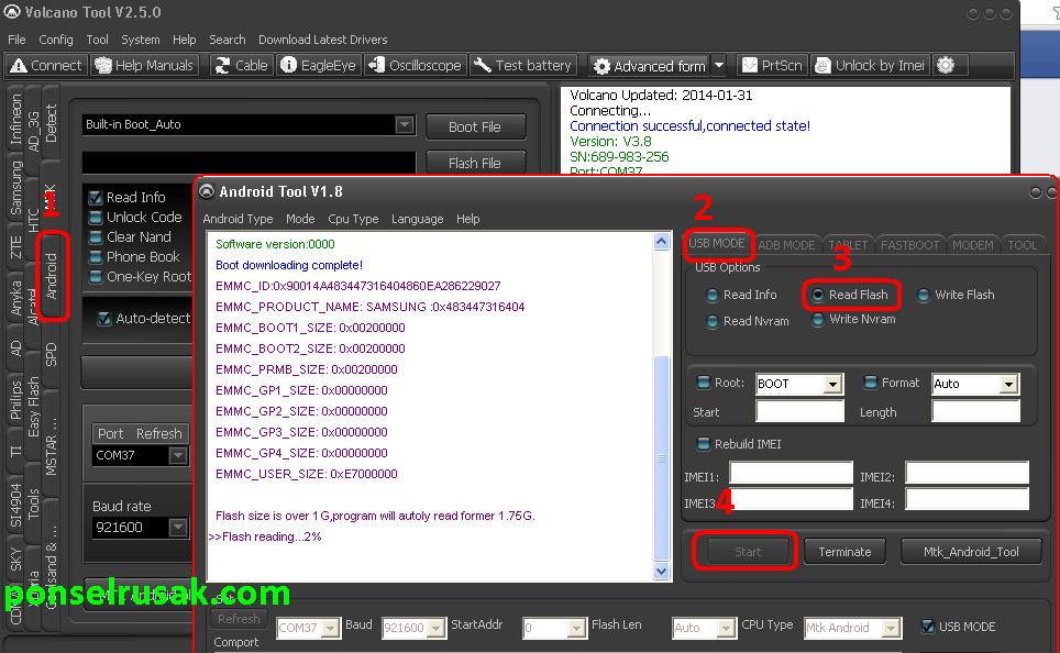 Tutorial cara read flash samsung s4 chip mt6572