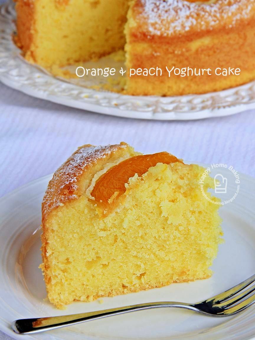 Happy Home Baking Orange and peach yoghurt cake