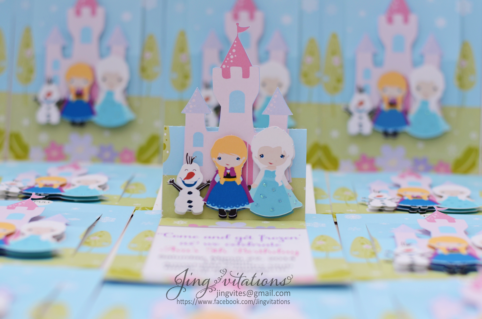 Birthday and Baby Shower Invitations Handmade Frozen Snow Princess