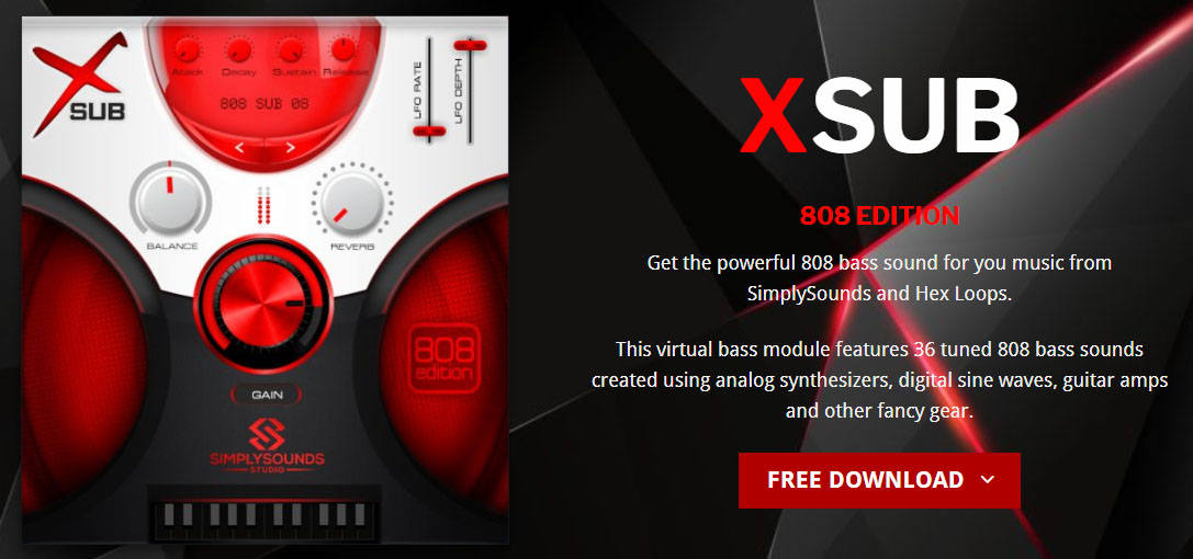 XSUB 808 EDITION ปลั๊กอิน VSTi สำหรับทำ Sub Bass ฟรี