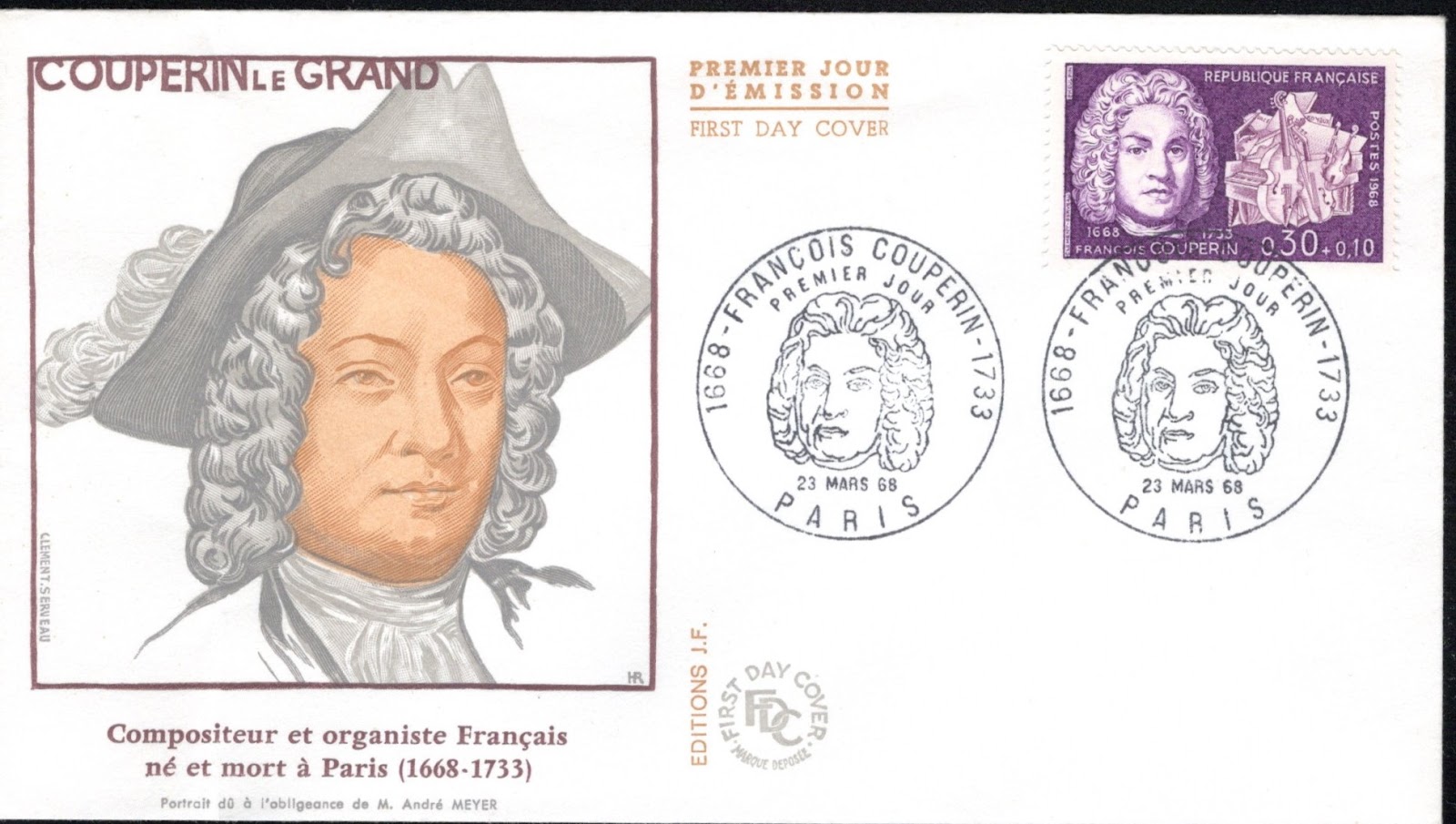 Pipe Organs of the World on Postage Stamps: France: Couperin
