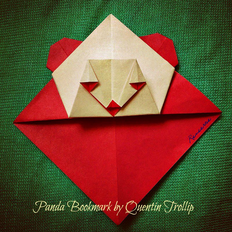 Life's Simple Pleasure Origami Creations Re engineered Panda Bookmark