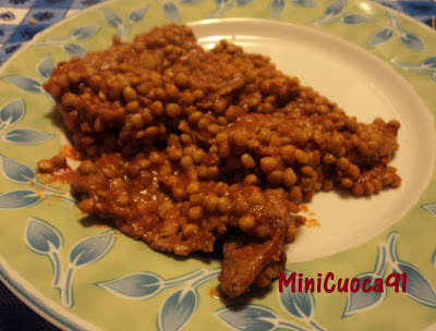 carpaccio con lenticchie in umido