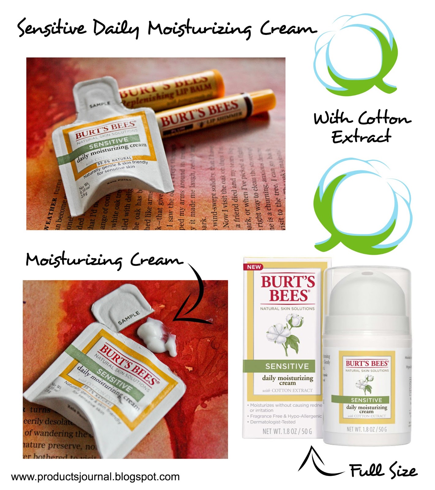 Products Journal Burt's Bees Sensitive daily moisturizing cream