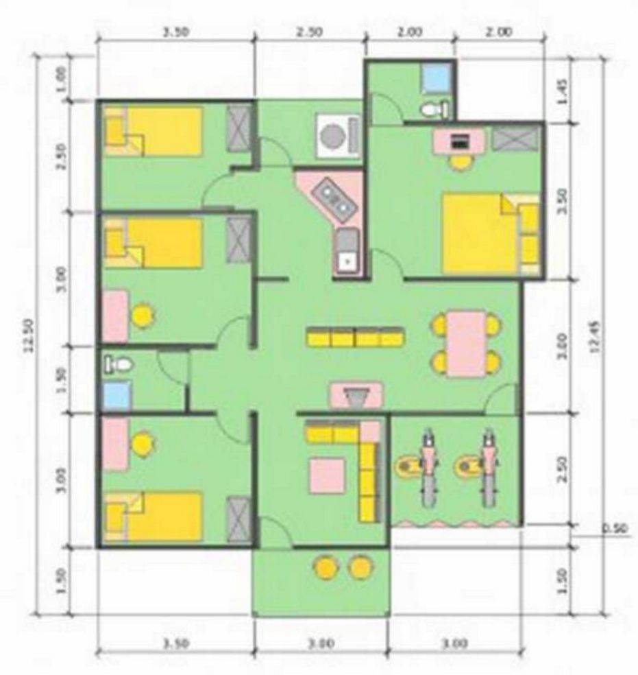 Gambar Denah Rumah Ukuran 10x12 Rumahmen