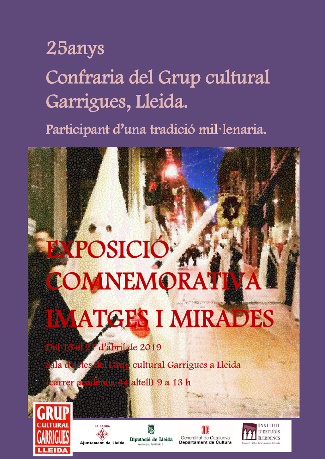 DILLUNS 15 D'ABRIL, A LES 20,30 H