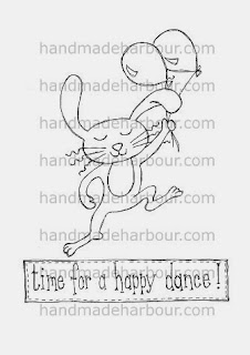happy dance bunny rabbit digital stamp