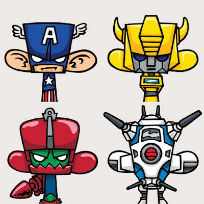 Madl Characters Print Series Batch 2 by MAD - Captain America, Bumblebee, Trap Jaw, & Zentraedi Battlepod