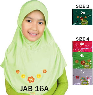 Jilbab Anak Delima Jab 16A size 2-4