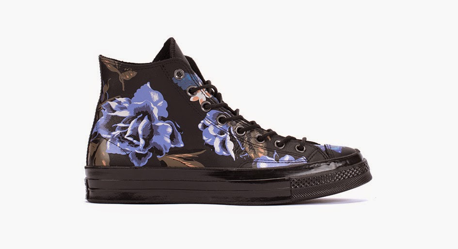 black converse with roses
