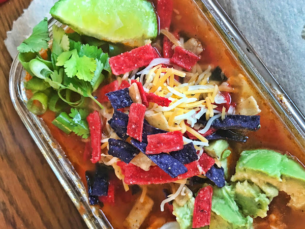 Cleaning out the freezer usually leads to soup! (Vegan or Vegetarian Tortilla Soup)