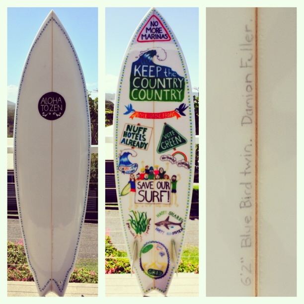 Model 1- Save Our Surf twin fin