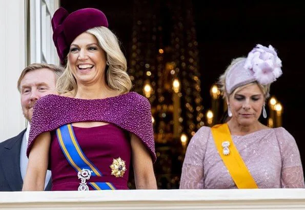 King Willem-Alexander, Prince Constantijn and Princess Laurentien. Queen Maxima wore a new dress by Jan Taminiau