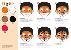 face painting tiger paint easy designs simple makeup facepaint paints halloween kirstymcallister costume randomness miscellany