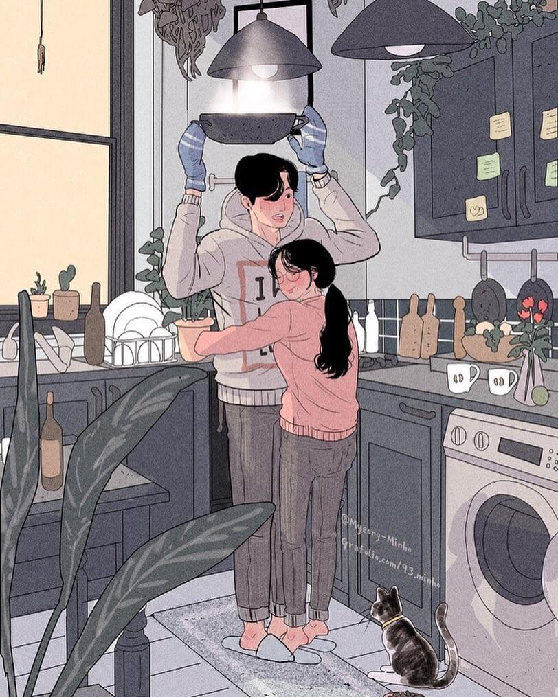 Heart-Warming Illustrations Depict The Romantic Moments Of A Happy Couple