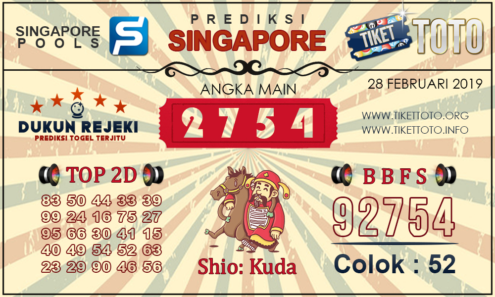 Prediksi Togel SINGAPORE TIKETTOTO 28 FEBRUARI 2019