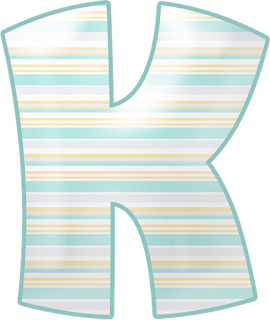 Abecedario con Rayas Horizontales de Colores. Alphabet with Horizontal Stripes.